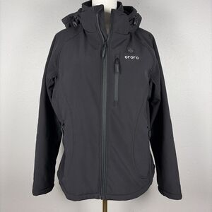 Ororo Paragon Heated Jacket Full Zip Hood Womens Medium Black Coat WITH Battery